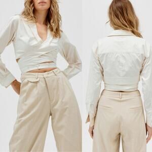 Sovere Cream Dixie Wrap Shirt Small NWOT